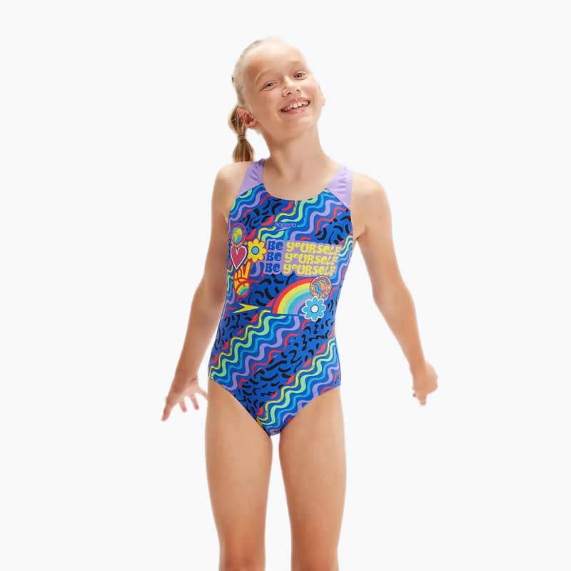 Speedo Digital Placement Splashback detské jednodielne plavky modré a fialové 8-00262514737 5