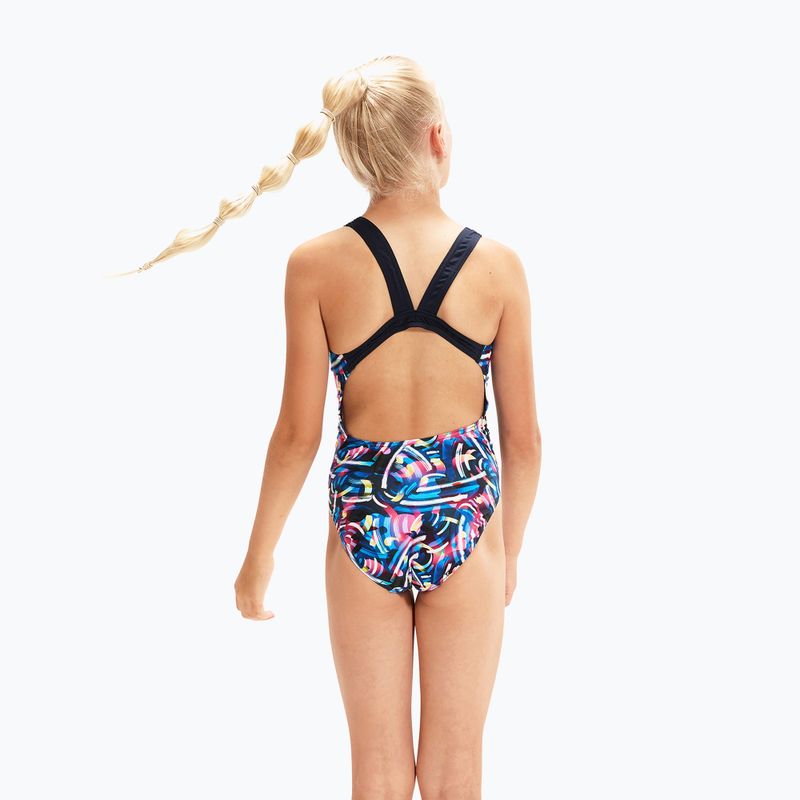 Speedo Digital Allover Leaderback detské jednodielne plavky modré/čierne 8-1237714743 4