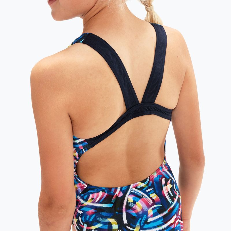 Speedo Digital Allover Leaderback detské jednodielne plavky modré/čierne 8-1237714743 6