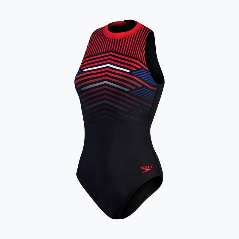 Speedo dámske jednodielne plavky Digital Placement Hydrasuit black-red 8-1244515213 4