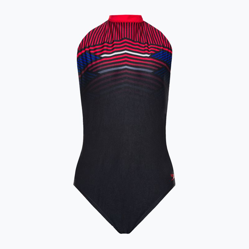Speedo dámske jednodielne plavky Digital Placement Hydrasuit black-red 8-1244515213