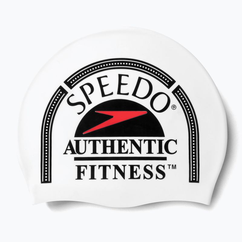 Speedo Silikónová čiapka s potlačou biela 8-0838514630 3