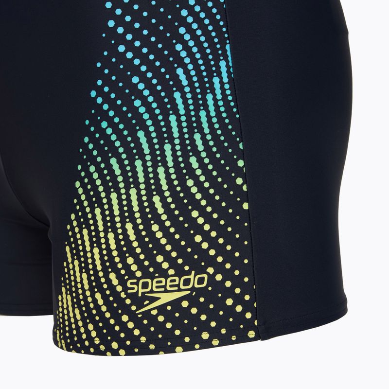 Pánske plavecké boxerky Speedo Placement Aquashort blue/yellow 3