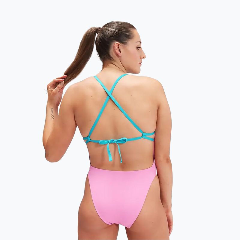 Speedo dámske plavky Solid Tie Back pink/blue 7