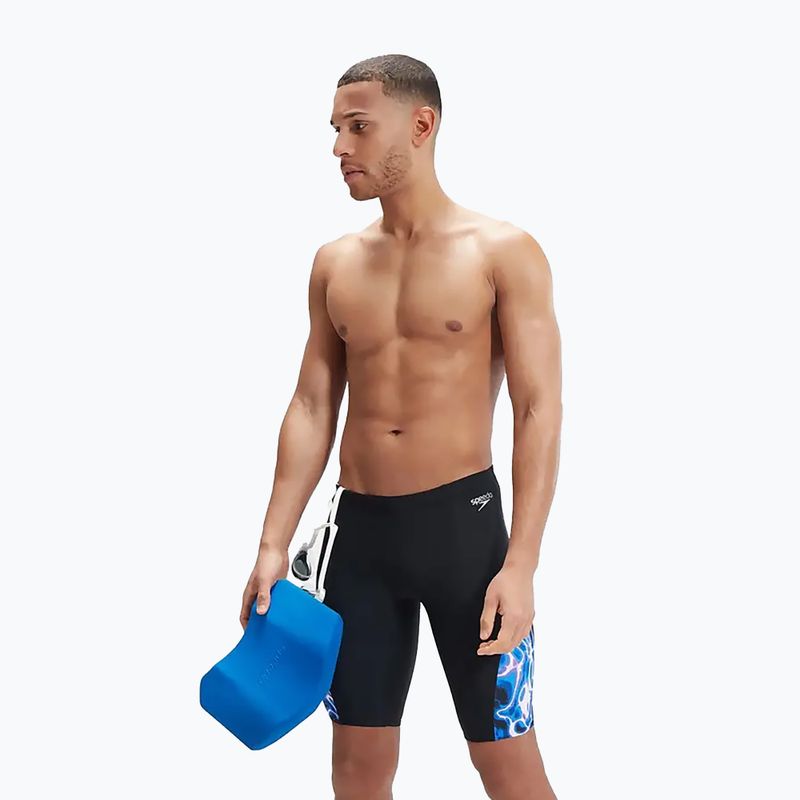 Pánske plavecké nohavice Speedo Allover Digi V-Cut black/blue 12