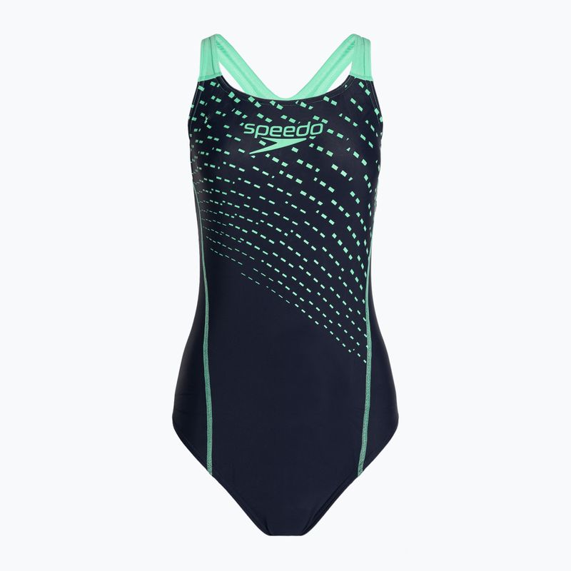 Speedo Medley Logo 1 Piece dámske plavky navy/green