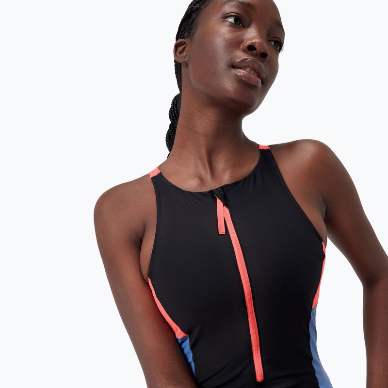 Dámske jednodielne plavky Speedo Zip Colorblock  antracitové 3