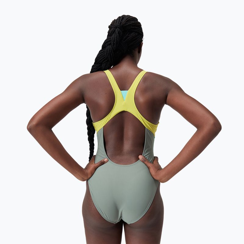 Dámske jednodielne plavky Speedo  Zip Colorblock soft olive 2