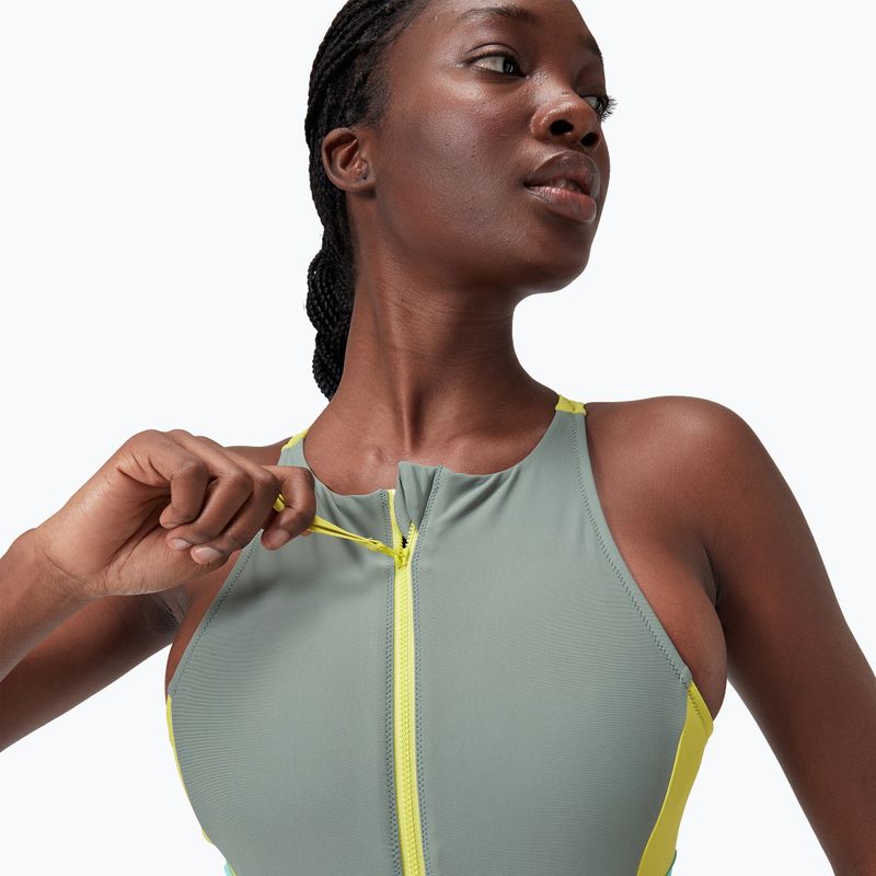 Dámske jednodielne plavky Speedo  Zip Colorblock soft olive 3