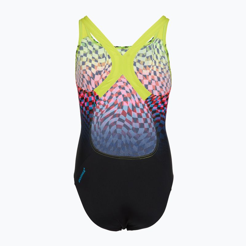 Detské jednodielne plavky Speedo Digital Placement Powerback black/pink 2