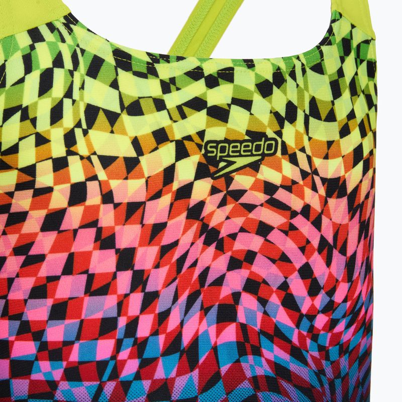 Detské jednodielne plavky Speedo Digital Placement Powerback black/pink 3
