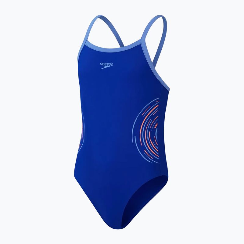 Detské jednodielne plavky Speedo Platisol Placement Thinstrap Muscleback true cobalt/curious blue 2