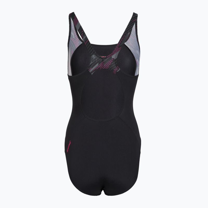 Dámske jednodielne plavky Speedo HyperBoom Splice Muscleback black/electric pink 2