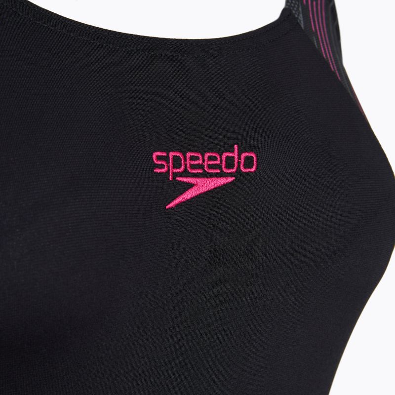 Dámske jednodielne plavky Speedo HyperBoom Splice Muscleback black/electric pink 3