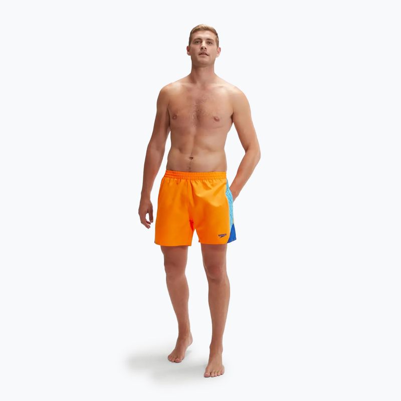 Pánske plavecké šortky Speedo Hyperboom Splice 16" mandarin peel/picton blue/true cobalt 5