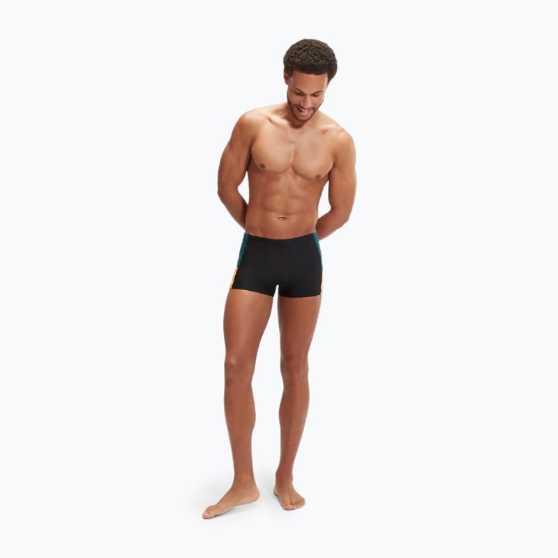 Pánske plavecké boxerky Speedo Dive black/dark teal/mandarin Peel 5