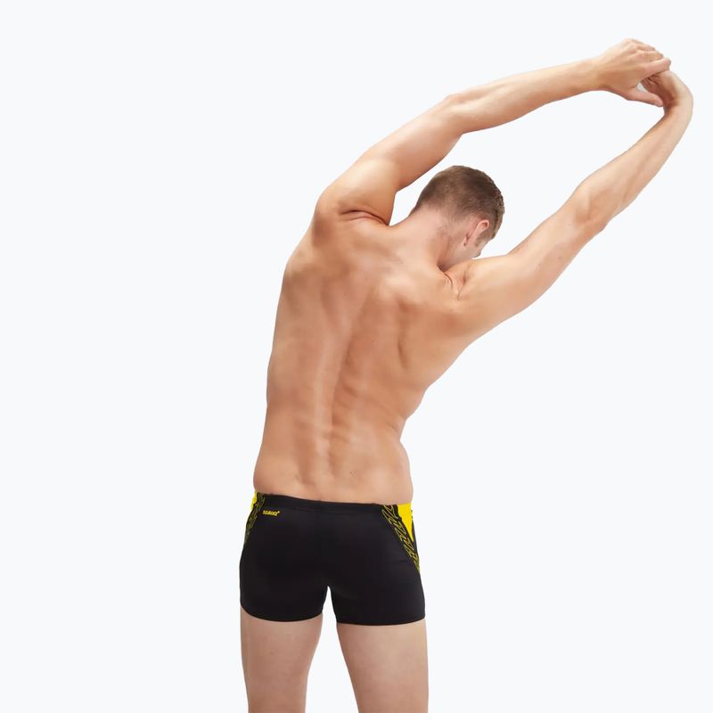 Pánske plavecké boxerky Speedo Hyper Boom Splice black/lemon drizzle 5