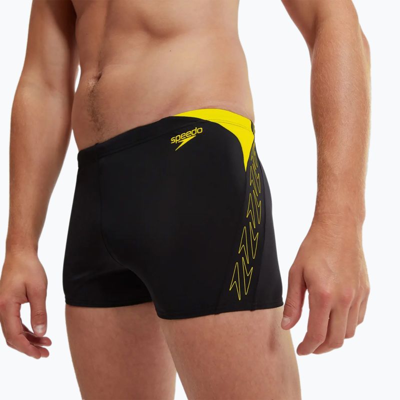 Pánske plavecké boxerky Speedo Hyper Boom Splice black/lemon drizzle 6