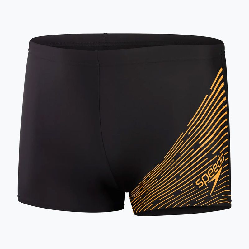 Pánske plavecké boxerky Speedo Medley Logo black/mandarin peel