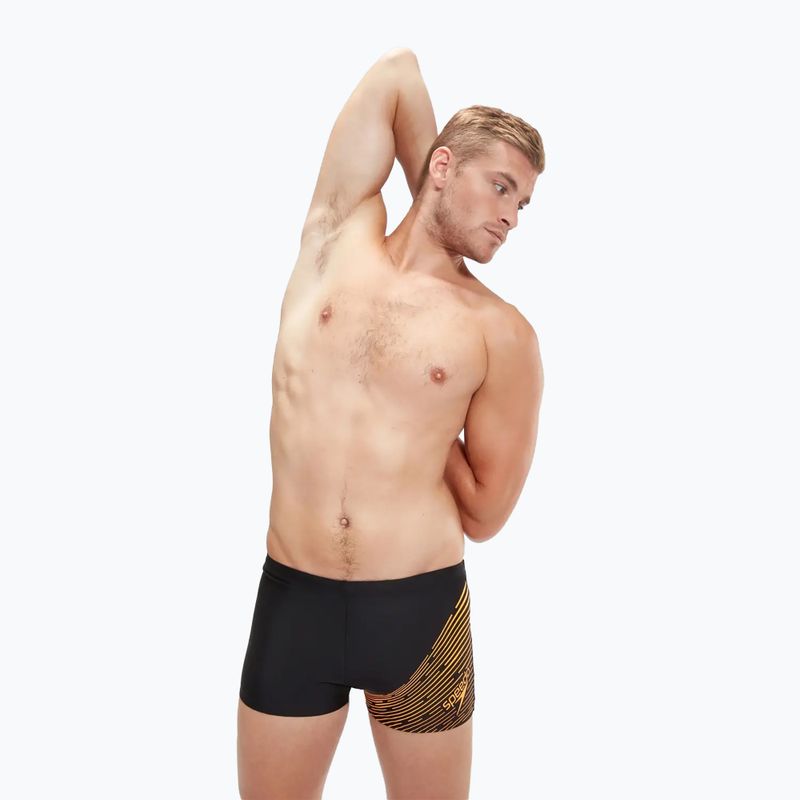 Pánske plavecké boxerky Speedo Medley Logo black/mandarin peel 5