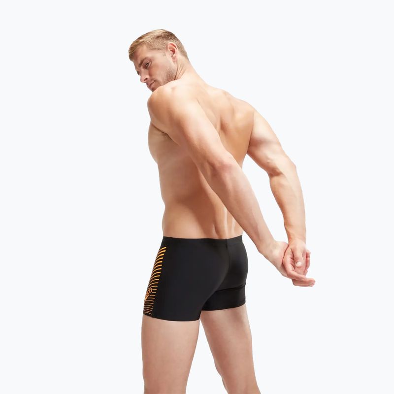 Pánske plavecké boxerky Speedo Medley Logo black/mandarin peel 6