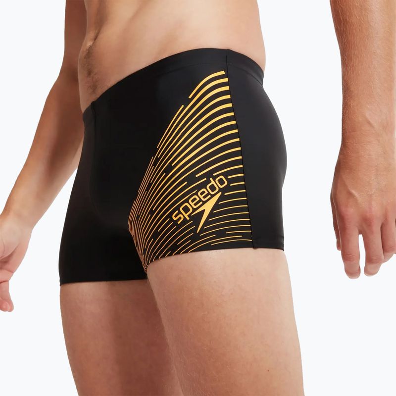 Pánske plavecké boxerky Speedo Medley Logo black/mandarin peel 7