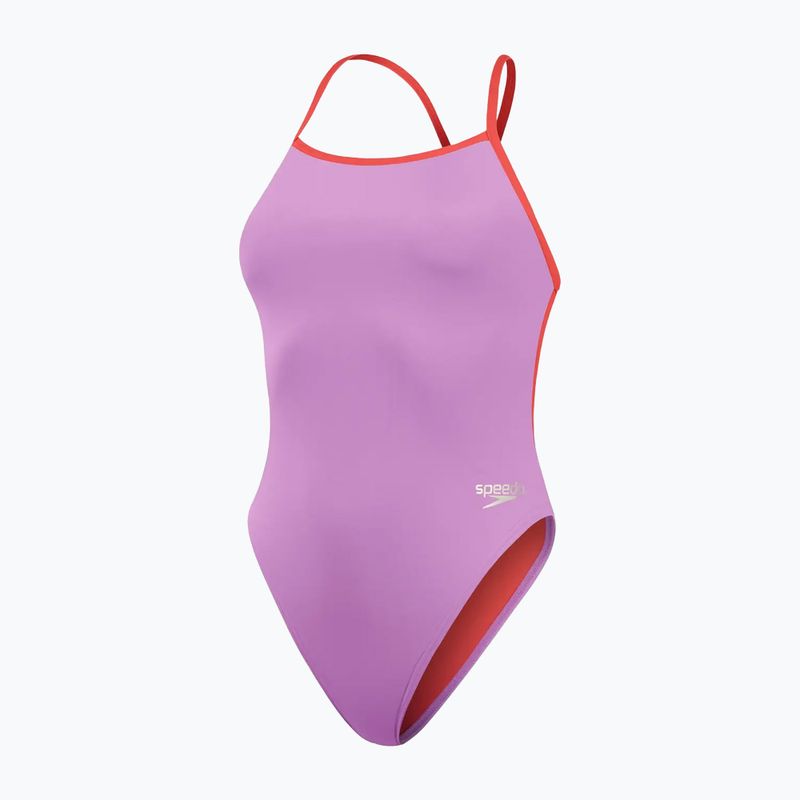 Dámske jednodielne plavky Speedo  Solid Tie Back sweet purple/watermelon 2