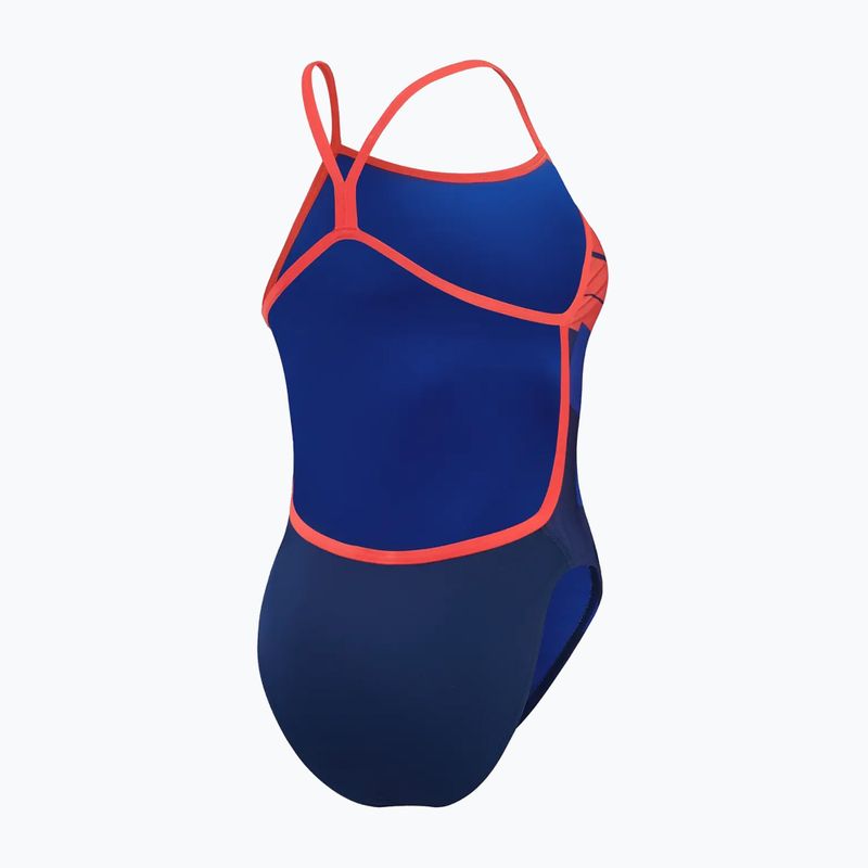 Dámske jednodielne plavky Speedo Placement Digital Vback  cerulean blue/true cobalt/watermelon/white 3