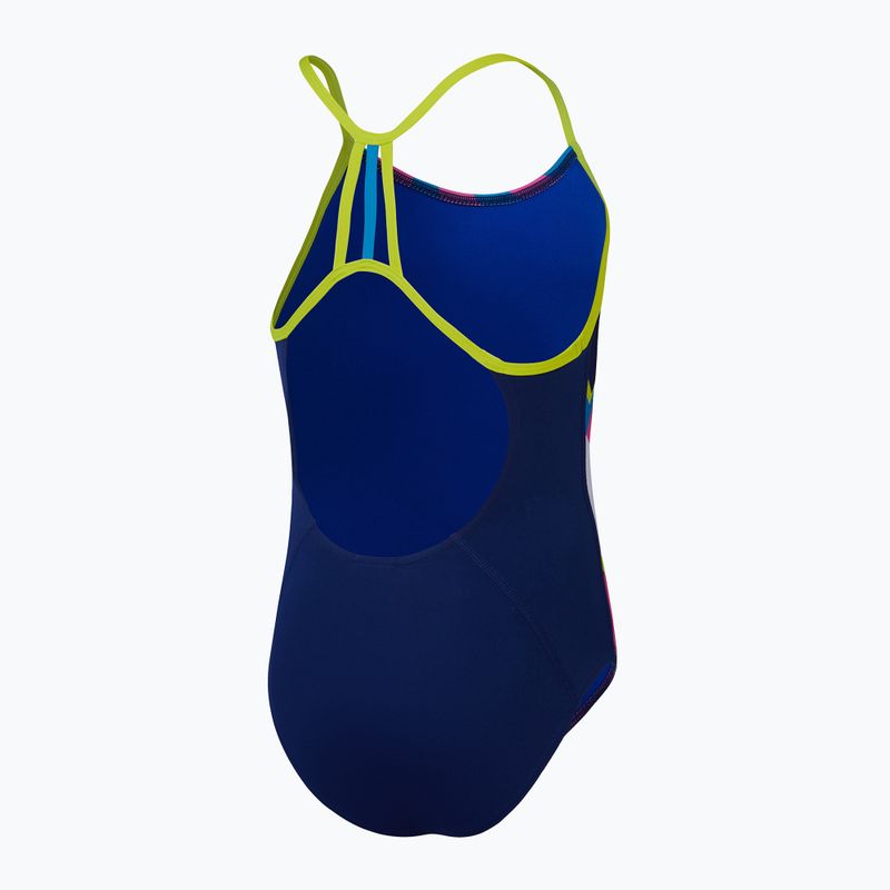 Detské jednodielne plavky  Speedo Placement Lane Line Back cerulean blue/flare pink/bitter lime/bolt 3