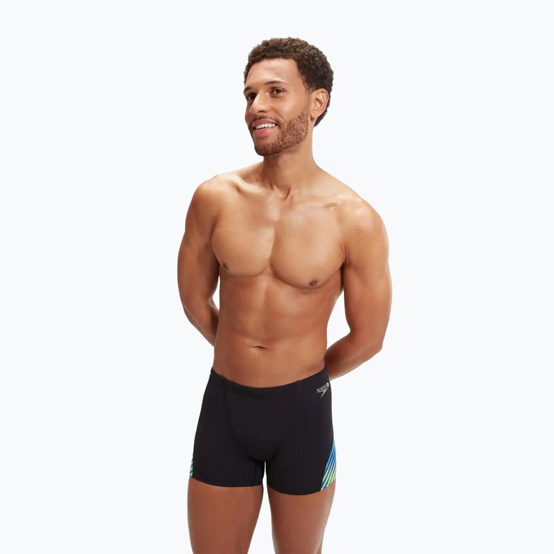 Pánske plavecké boxerky Speedo Allover Digital V-Cut Aquashort black/true cobalt 5