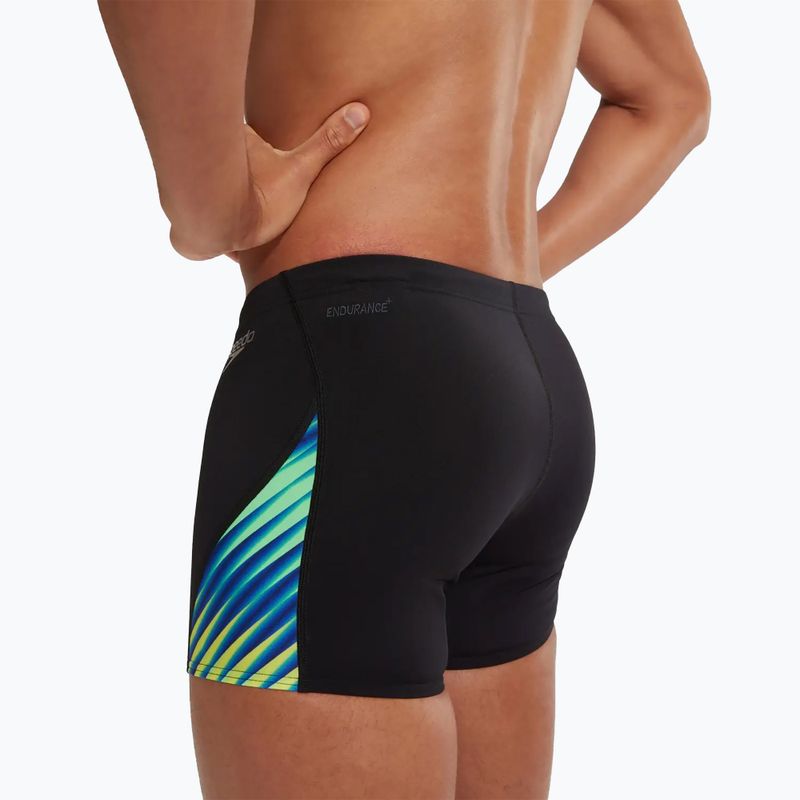 Pánske plavecké boxerky Speedo Allover Digital V-Cut Aquashort black/true cobalt 7