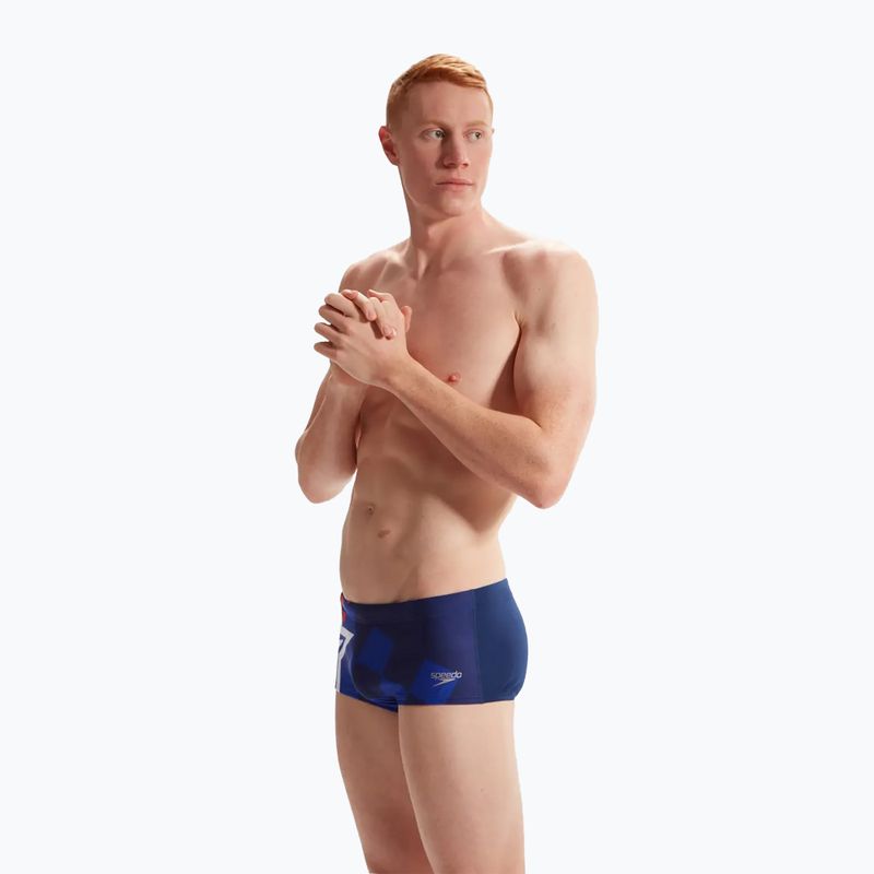 Pánske plavecké šortky Speedo Placement Digital Brief cerulean blue/true cobalt/watermelon/white 6