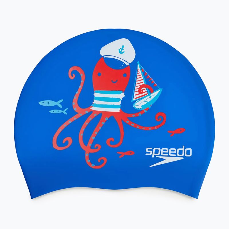 Detská plavecká čiapka Speedo Junior Printed Silicone tru cobalt/watermelon/white 2