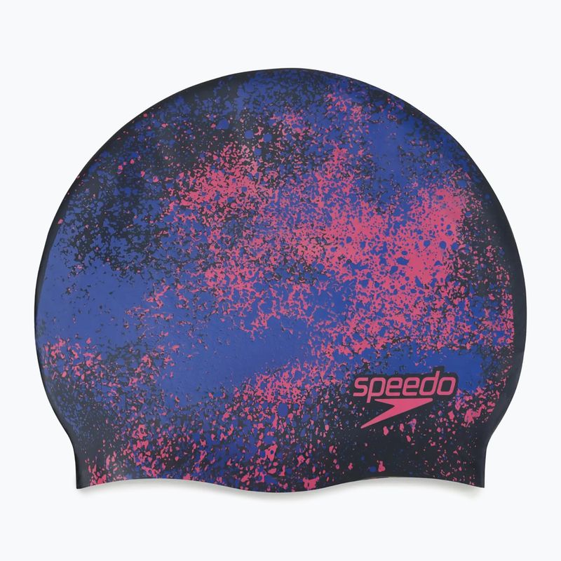 Detská plavecká čiapka Speedo Reversible Slogan Junior starburst true cobalt/flare pink