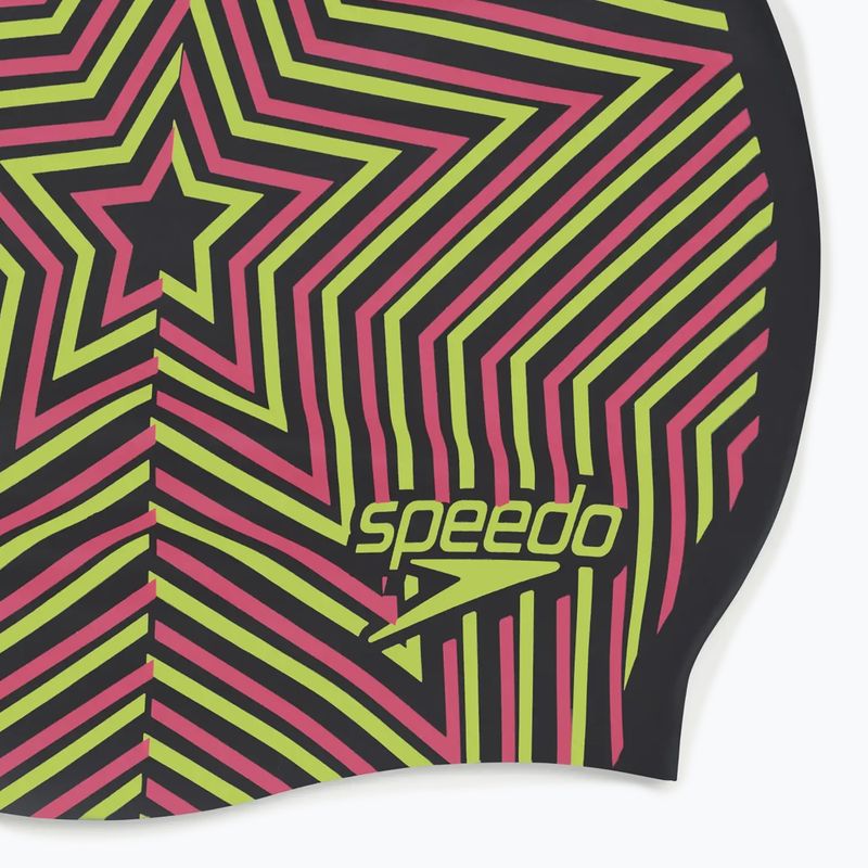 Detská plavecká čiapka Speedo Reversible Slogan Junior starburst true cobalt/flare pink 4