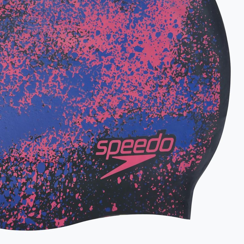 Detská plavecká čiapka Speedo Reversible Slogan Junior starburst true cobalt/flare pink 5