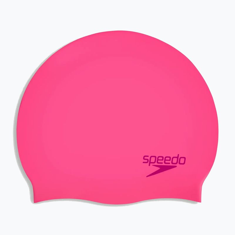 Detská Plavecká čiapka Speedo Plain Moulded Silicone Junior flare pink/wineberry 2