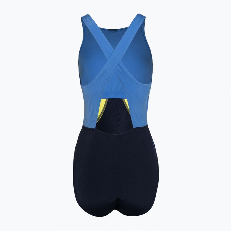 Plavky Speedo Colourblock Highneck Crossback true navy/sevres blue/lemon drizzle 2