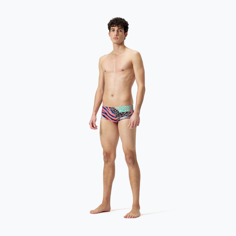 Plávacie boxerky pánske Speedo 13.5 cm Allover Training Club Brief black/matcha green/siren red 2
