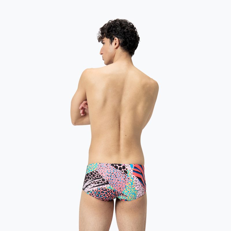 Plávacie boxerky pánske Speedo 13.5 cm Allover Training Club Brief black/matcha green/siren red 3