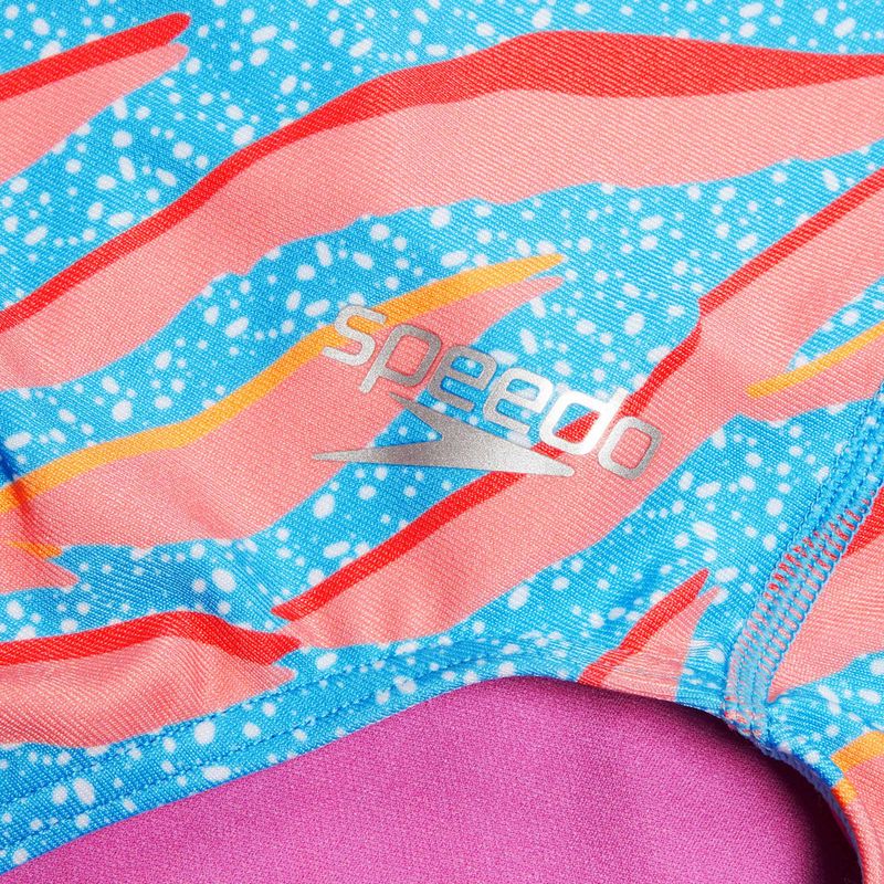 Detské jednodielne plavky Speedo Allover Digital Vback kiki pink/picton blue/siren red 3