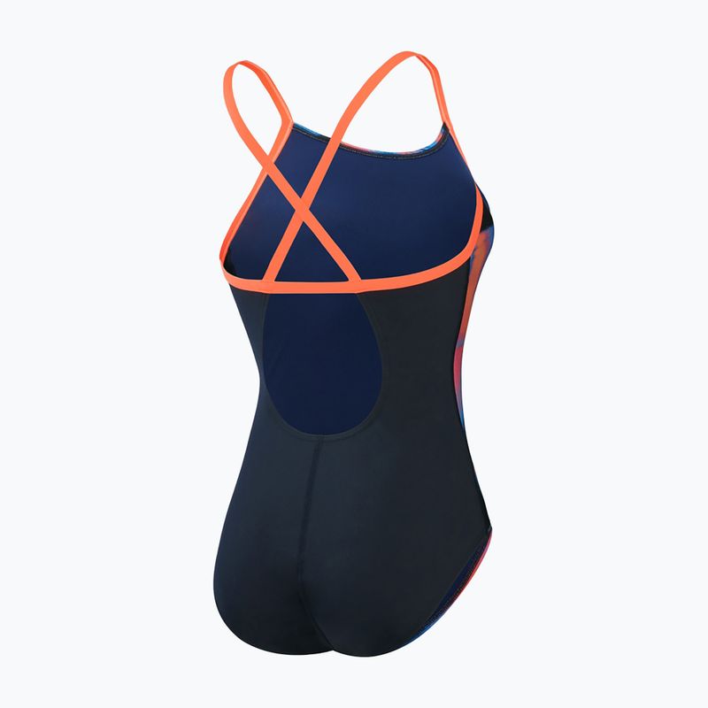 Dámske jednodielne plavky Speedo Allover Fixed Crossback true navy/siren red/punch blue 2