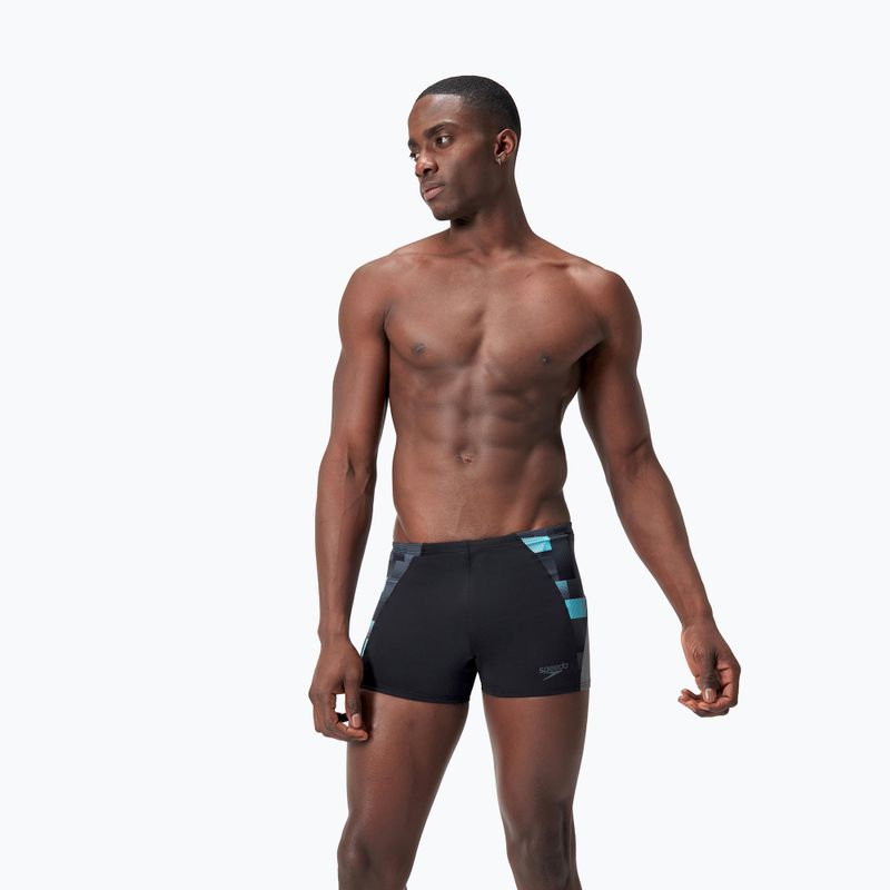 Plávacie boxerky pánske Speedo Endurance+ MAX Splice Aquashort black/usa charcoal/marine 5