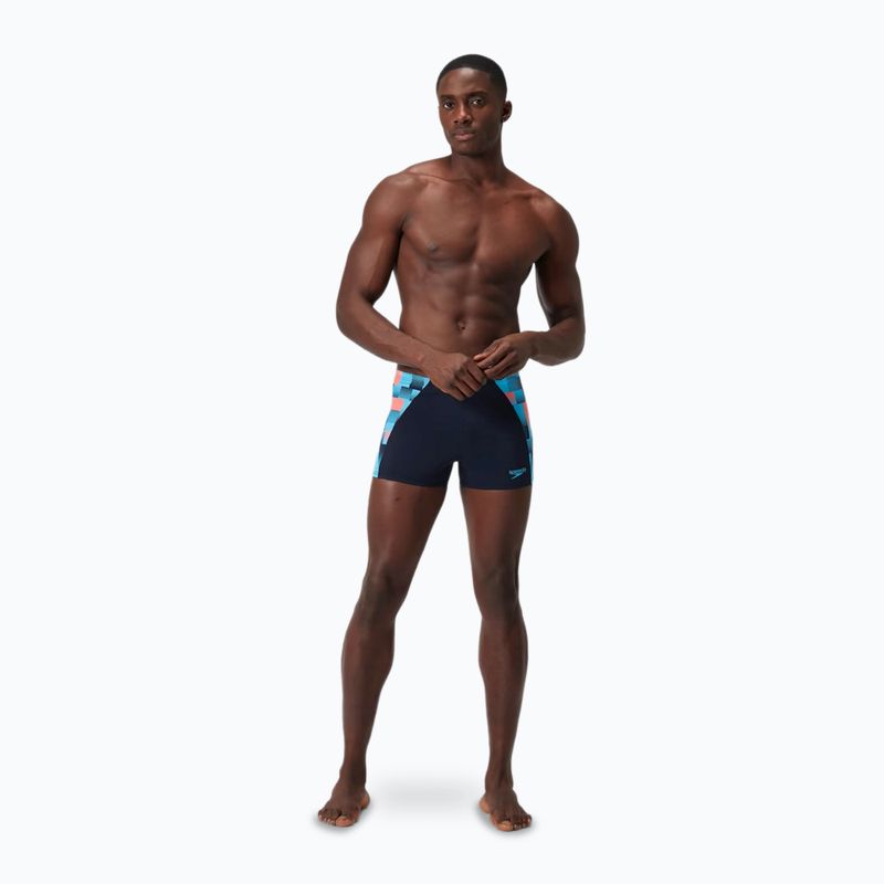 Plávacie boxerky pánske Speedo Endurance+ MAX Splice Aquashort true navy/picton blue/siren red 7
