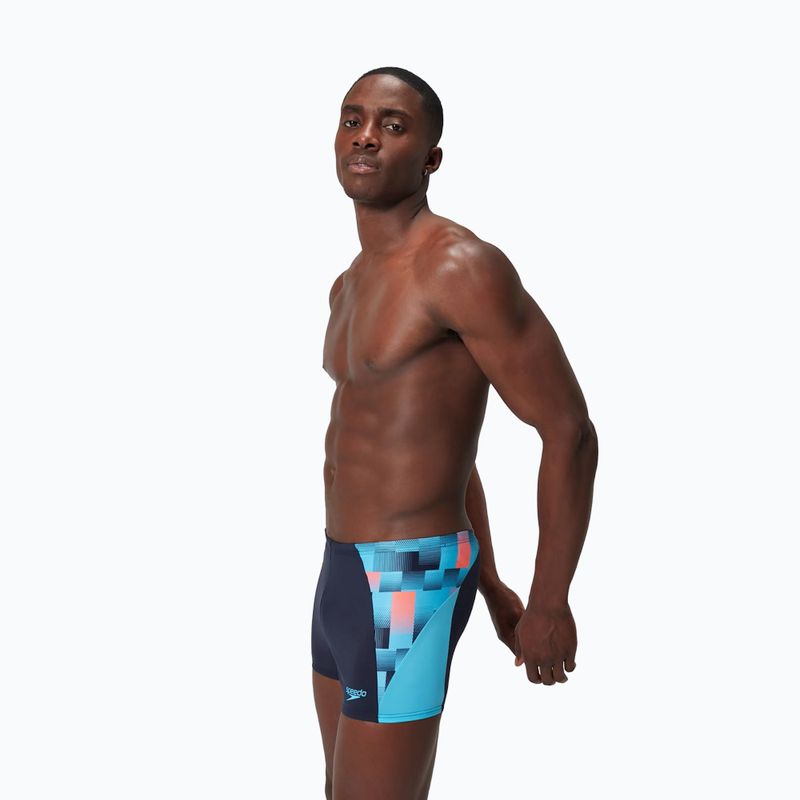 Plávacie boxerky pánske Speedo Endurance+ MAX Splice Aquashort true navy/picton blue/siren red 9