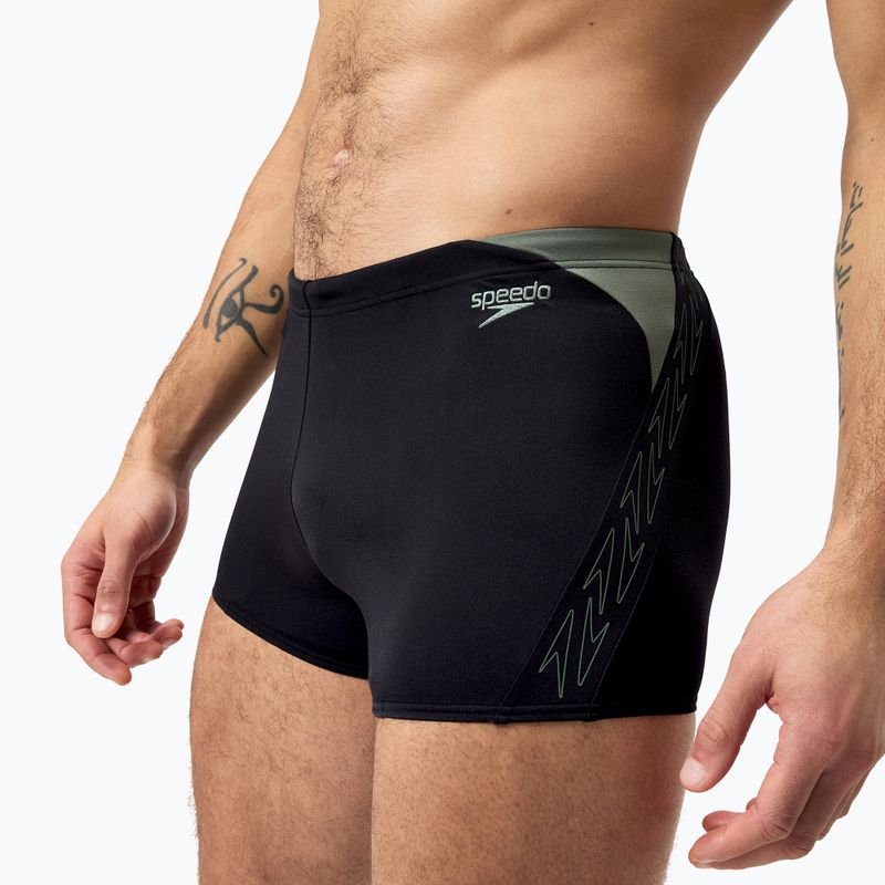 Plávacie boxerky pánske Speedo HyperBoom Splice Aquashort black/country green 4