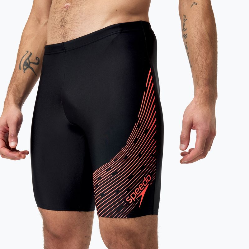 Pánske plavky Jammery Speedo Medley Logo Jammer black/siren red 8