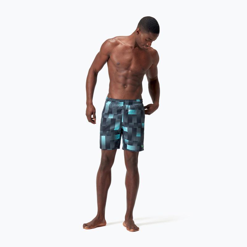 Plávacie boxerky pánske Speedo Xpress Lite Allover 18" Watershort usa charcoal/black/marine blue 6