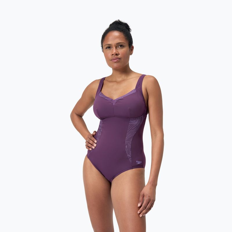 Jednodielne plavky Speedo Shaping Printed LunaElustre One Piece plum dandy 6