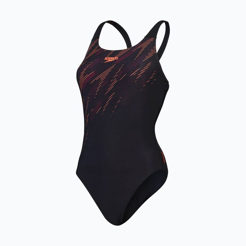 Jednodielne plavky Speedo HyperBoom Placement Muscleback black/siren red/plum dandy